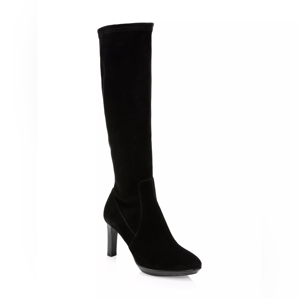 Aquatalia Rhumba Knee-High Suede Boots Black 10